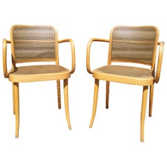 Paire de fauteuils vintage en bois cintré de Joseph Hoffmann pour Stendig