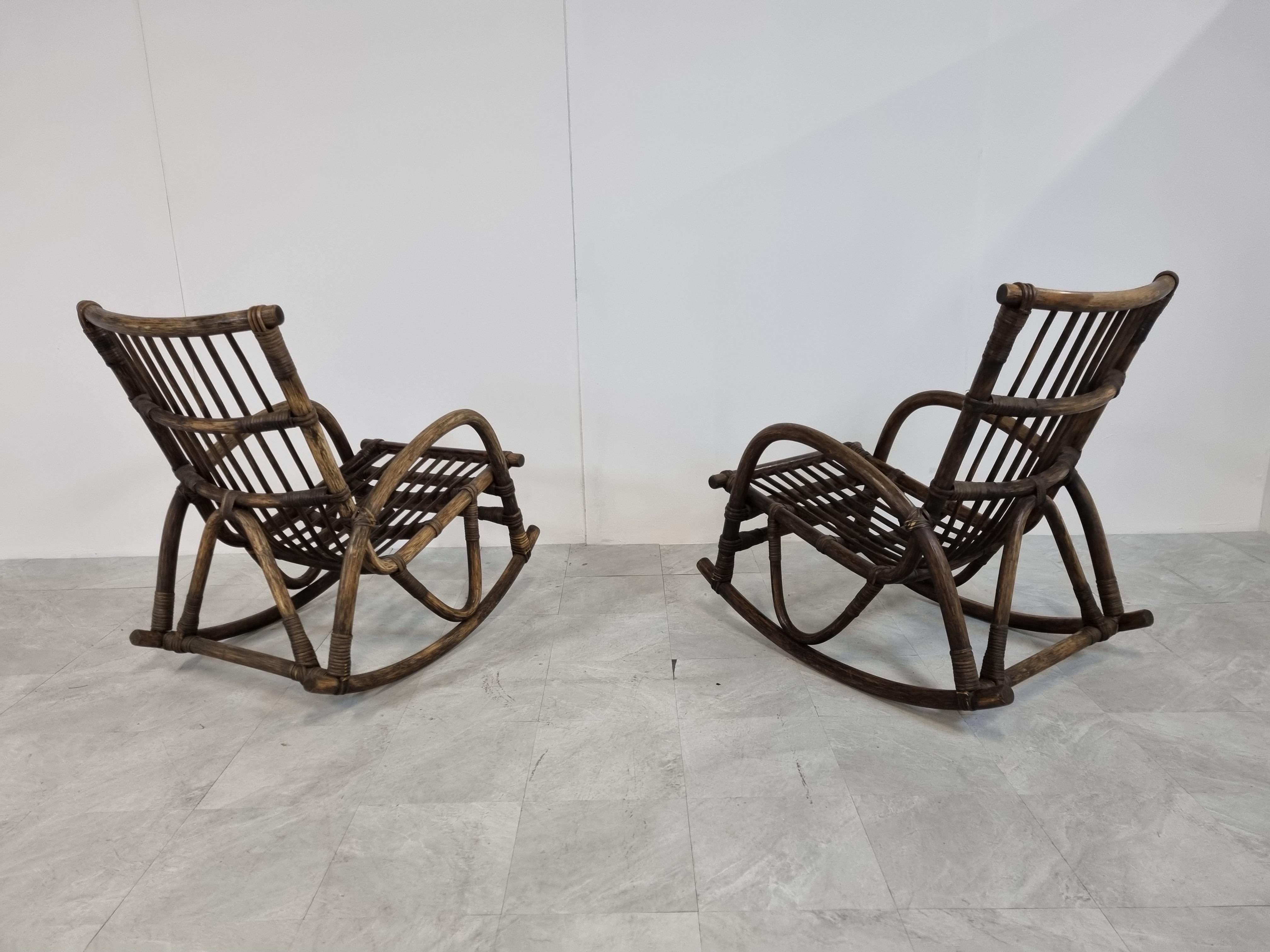 Pair of Vintage Bentwood Rocking Chairs, 1960s In Good Condition In HEVERLEE, BE
