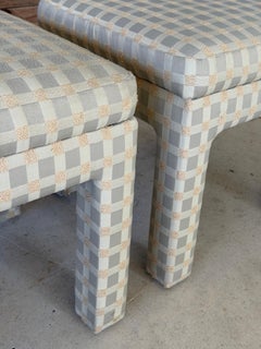 Pair of Vintage Billy Baldwin Attributed Upholstered Parsons Ottomans