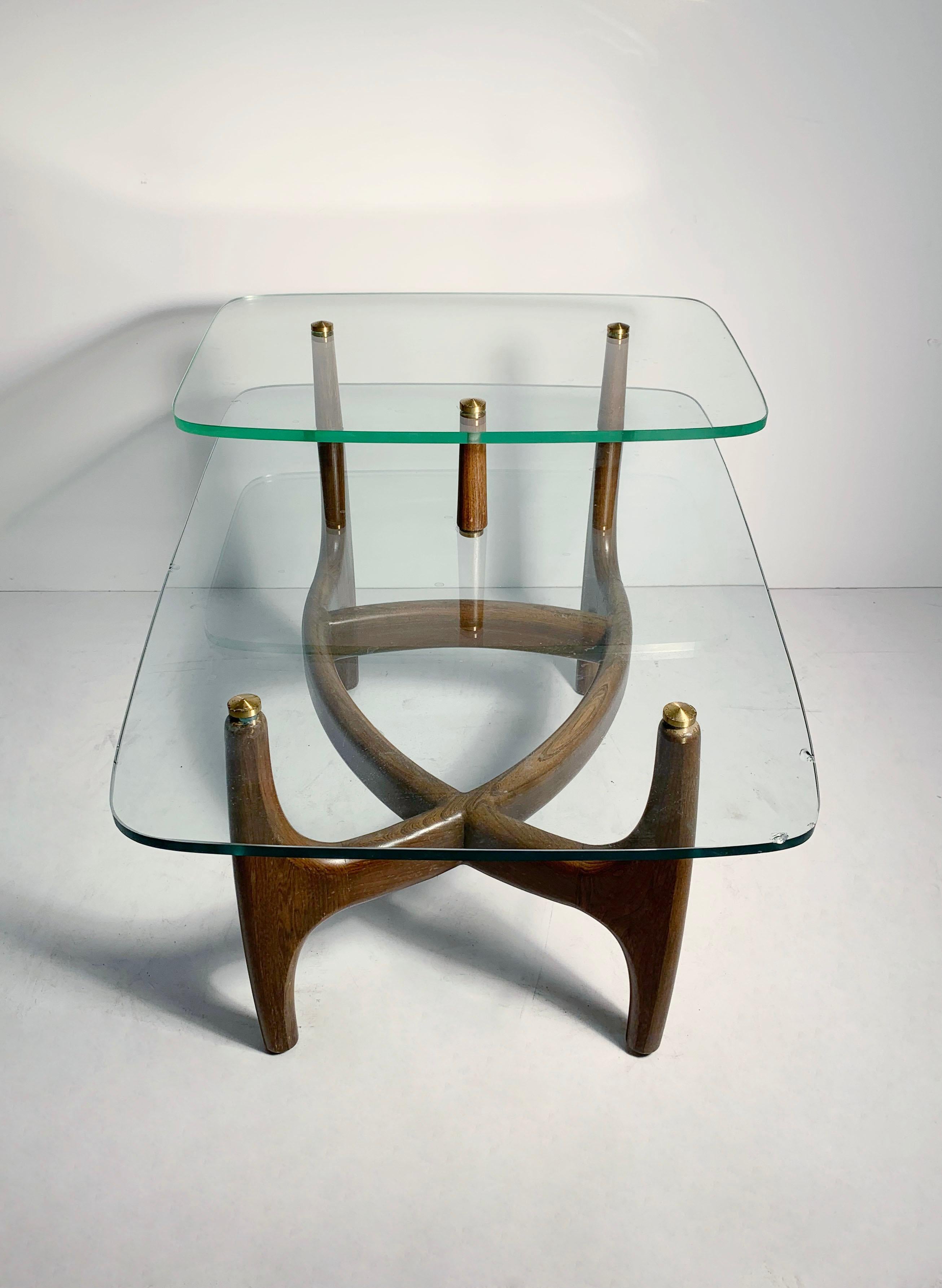 Mid-Century Modern Pair of Vintage Biomorphic Glass End Tables