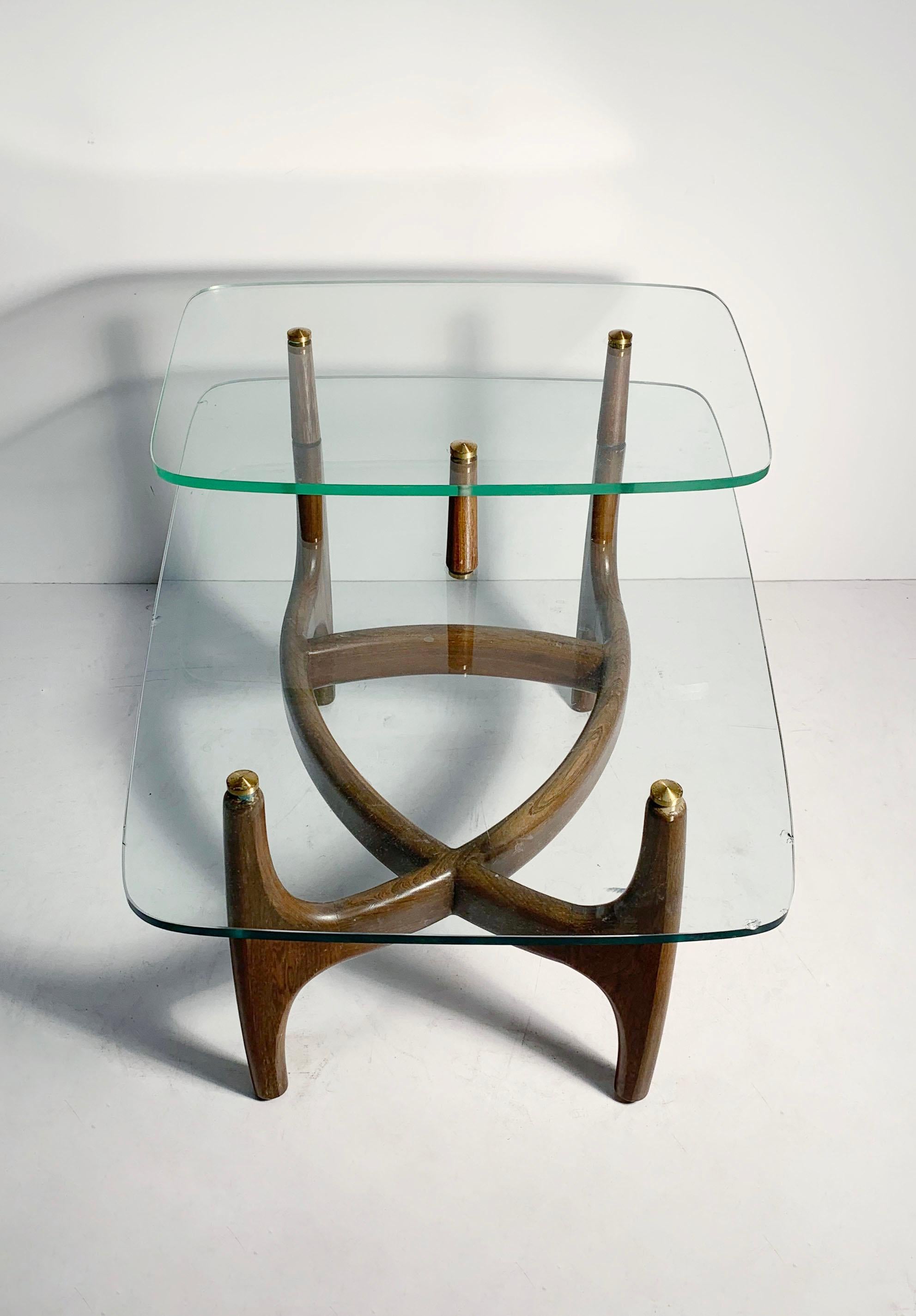 American Pair of Vintage Biomorphic Glass End Tables