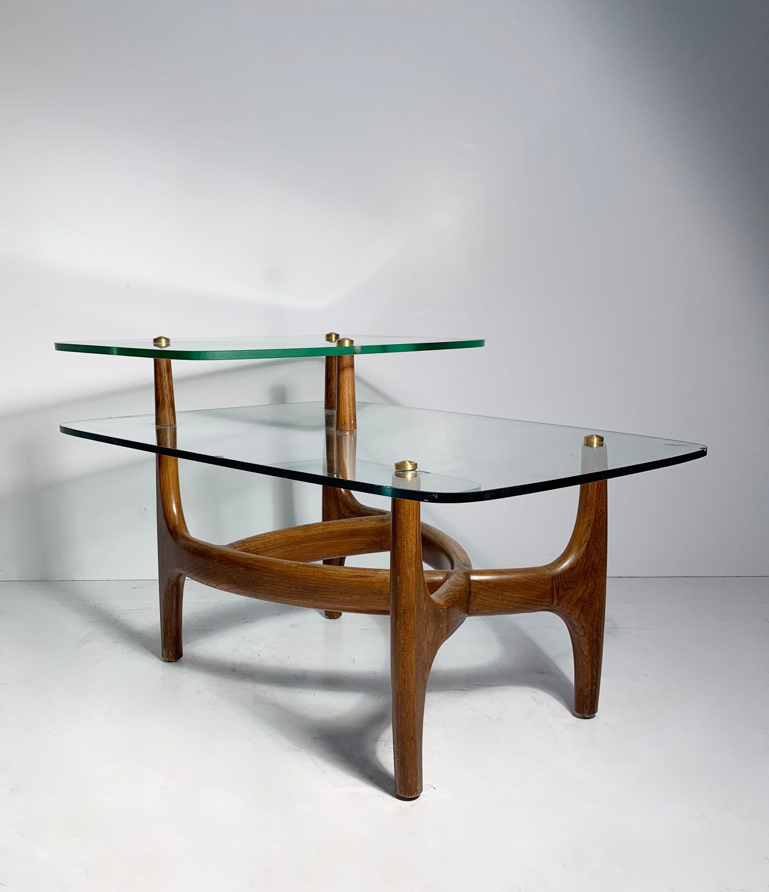 Pair of Vintage Biomorphic Glass End Tables In Good Condition In Chicago, IL