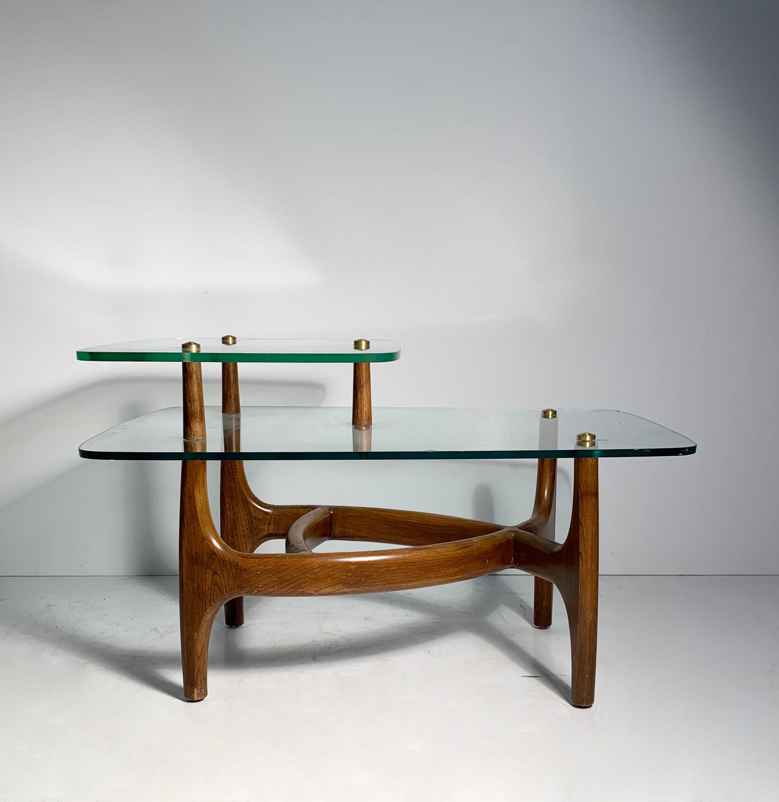 20th Century Pair of Vintage Biomorphic Glass End Tables