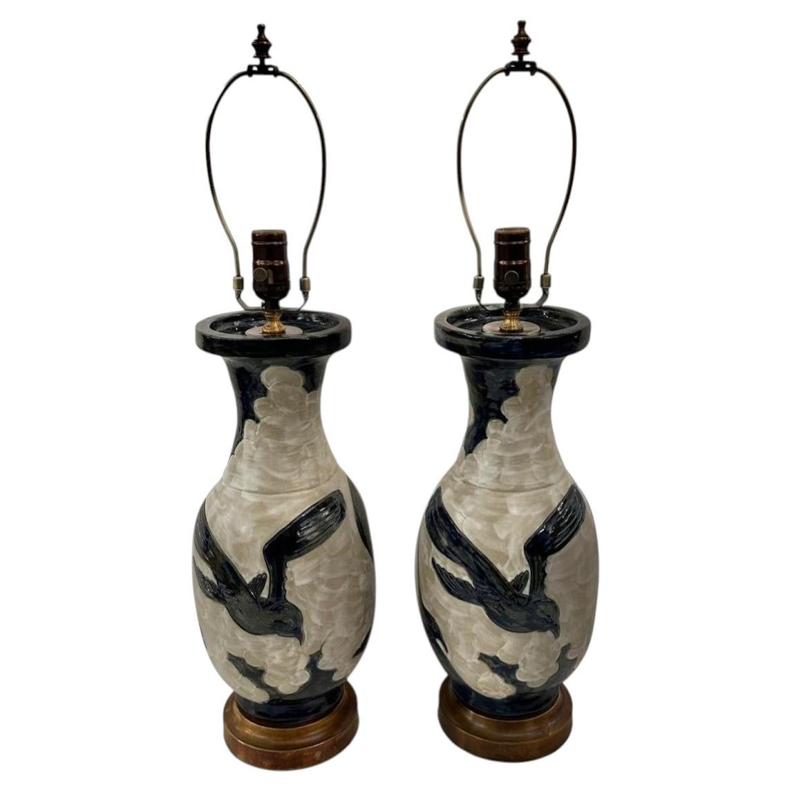 Pair of Vintage Bird Lamps
