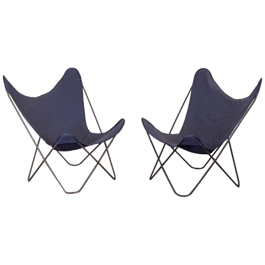 Pair of Vintage BKF Hardoy Butterfly Chairs for Knoll