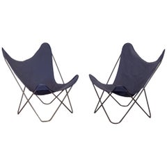 Pair of Vintage BKF Hardoy Butterfly Chairs for Knoll