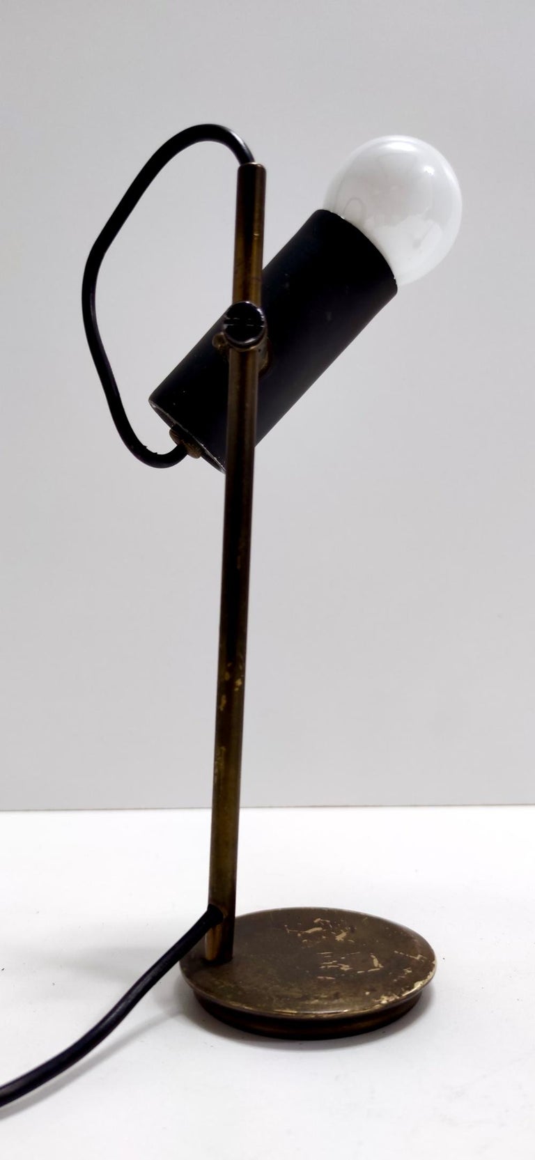 Italian Pair of Vintage Black Desk Lamps in the Style of Gino Sarfatti, Italy For Sale
