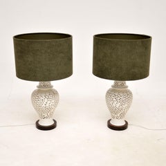 Pair of Vintage Blanc De Chine Porcelain Lamps