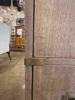 Pair of Vintage Bleached Mahogany Campaign Chests