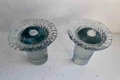 Paire de bougeoirs Vintage Blenko, circa 1970