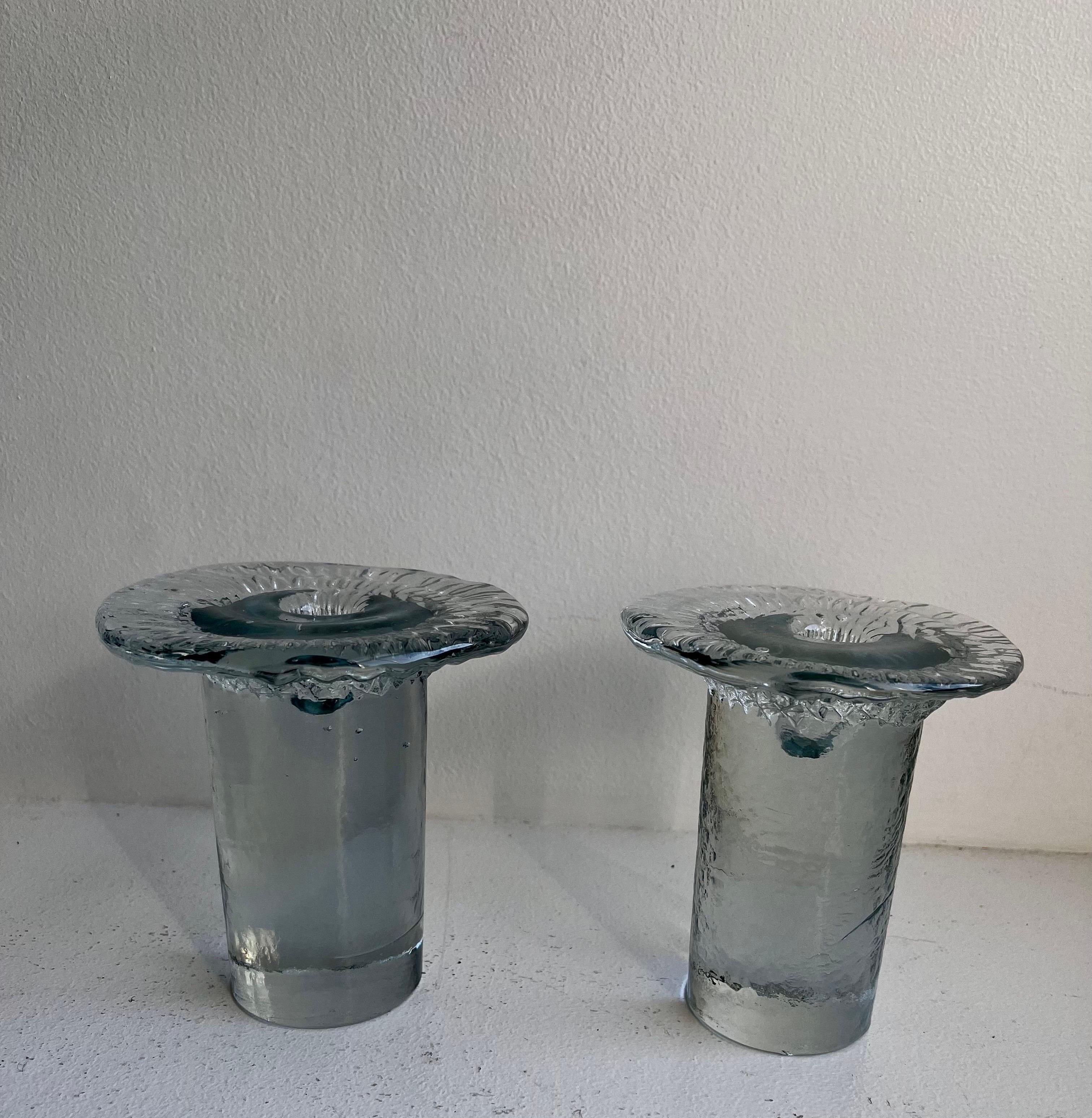 Americano Coppia di portacandele Blenko d'epoca, circa 1970 in vendita
