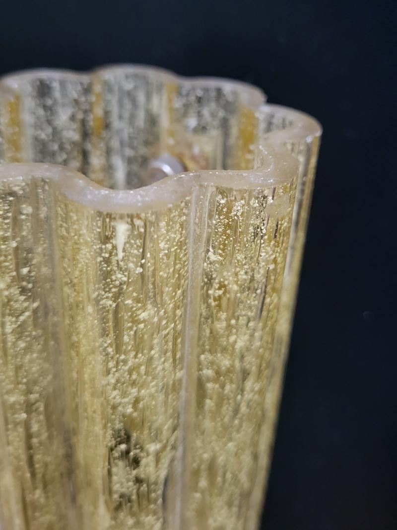 Mid-20th Century Pair of Vintage Blown Bubble Glass Wall Lights Sconces, 1960s For Sale