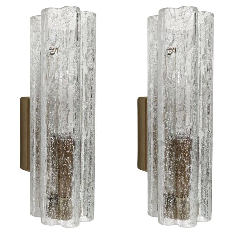 Pair of Vintage Blown Bubble Glass Wall Lights Sconces, 1960s at 1stDibs