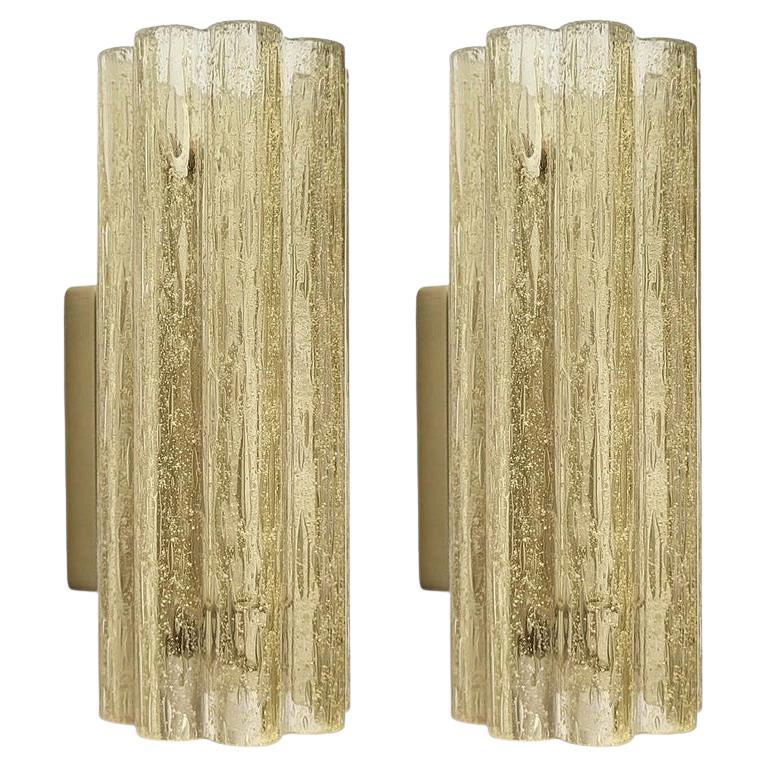 Pair of Vintage Blown Bubble Glass Wall Lights Sconces, 1960s