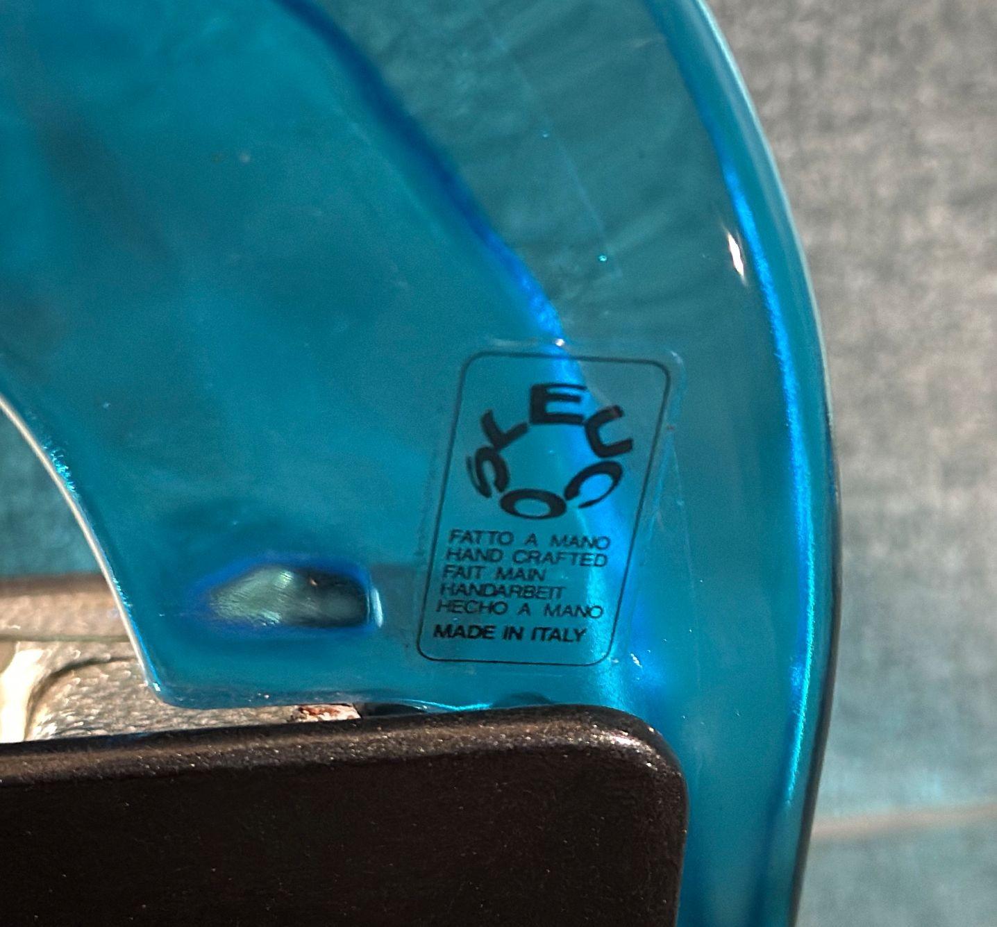 Pair of Vintage Blue Abstract Sconces by Leucos In Good Condition For Sale In Los Angeles, CA