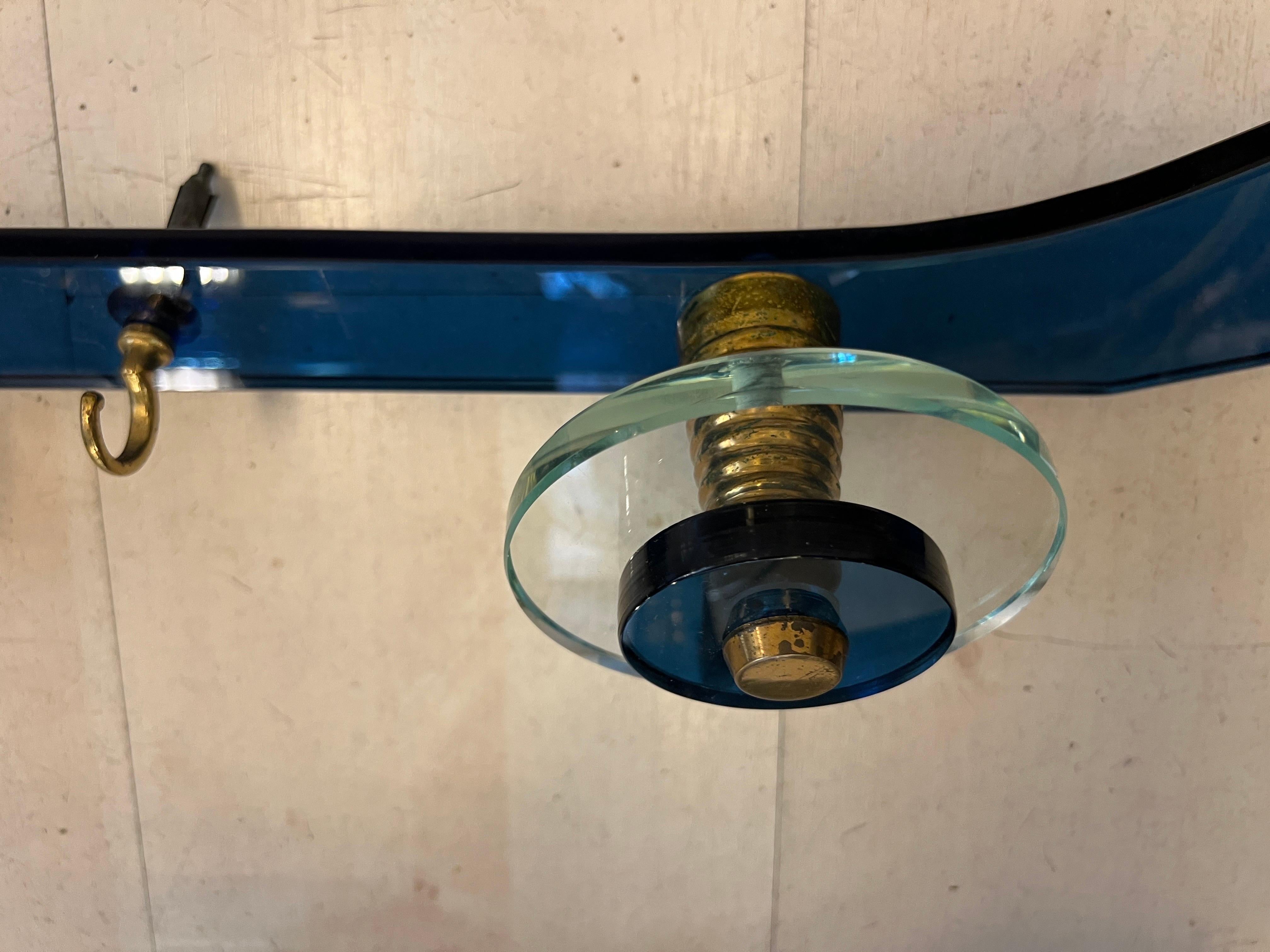 Pair of Vintage Blue and Clear Murano Glass Coat Hangers, 1970s im Angebot 3