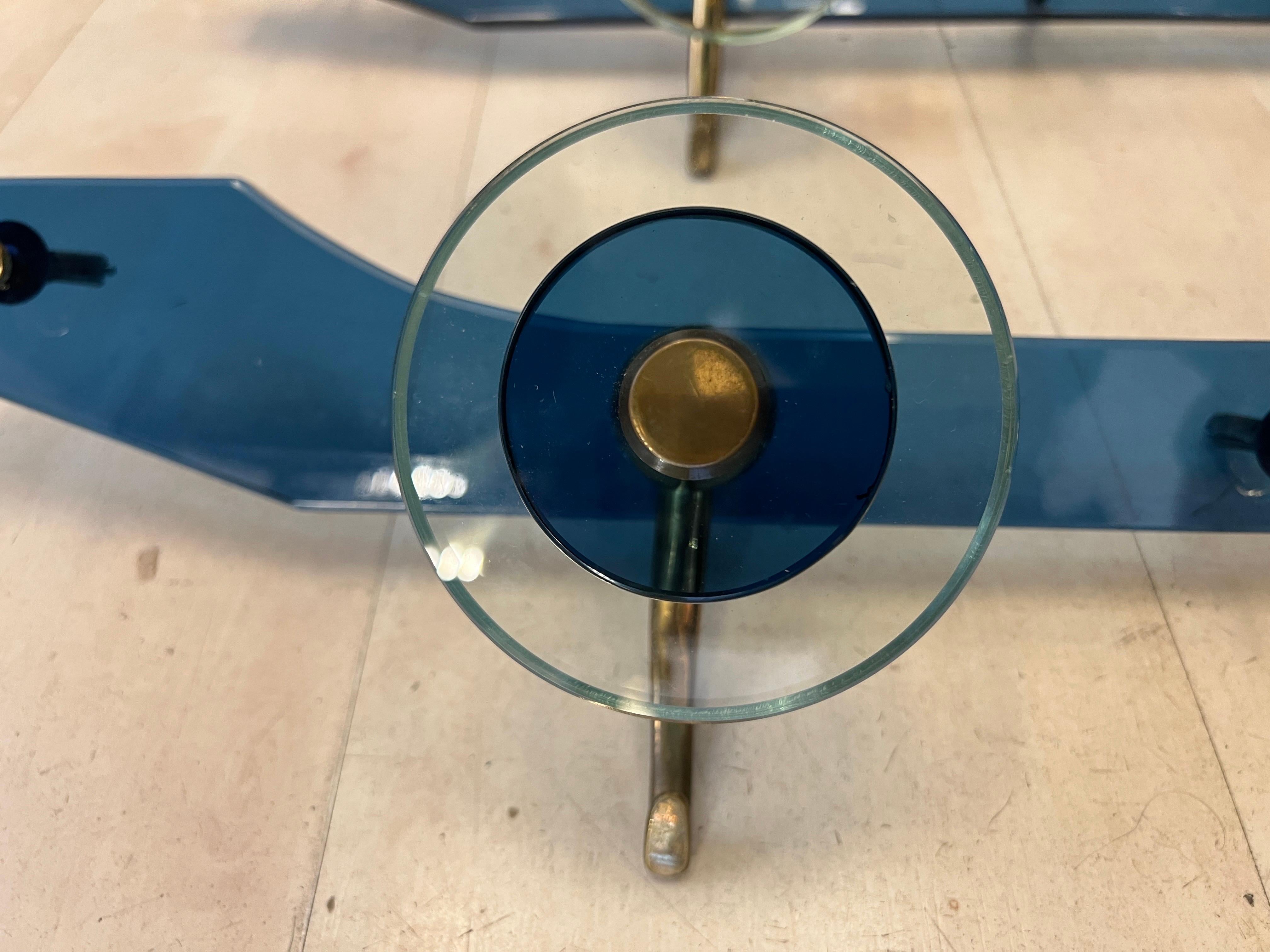 Pair of Vintage Blue and Clear Murano Glass Coat Hangers, 1970s im Angebot 4