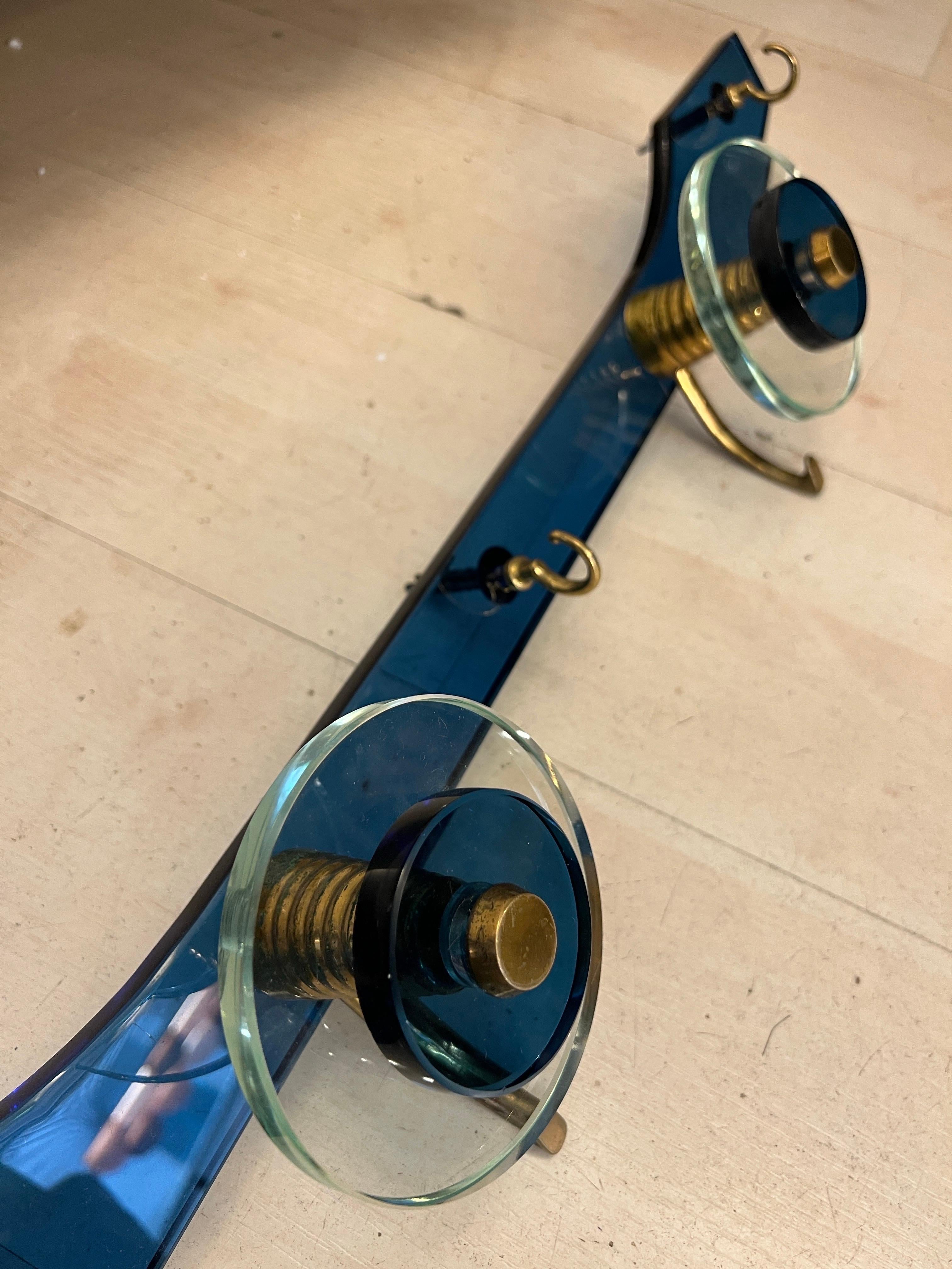 Pair of Vintage Blue and Clear Murano Glass Coat Hangers, 1970s im Angebot 8