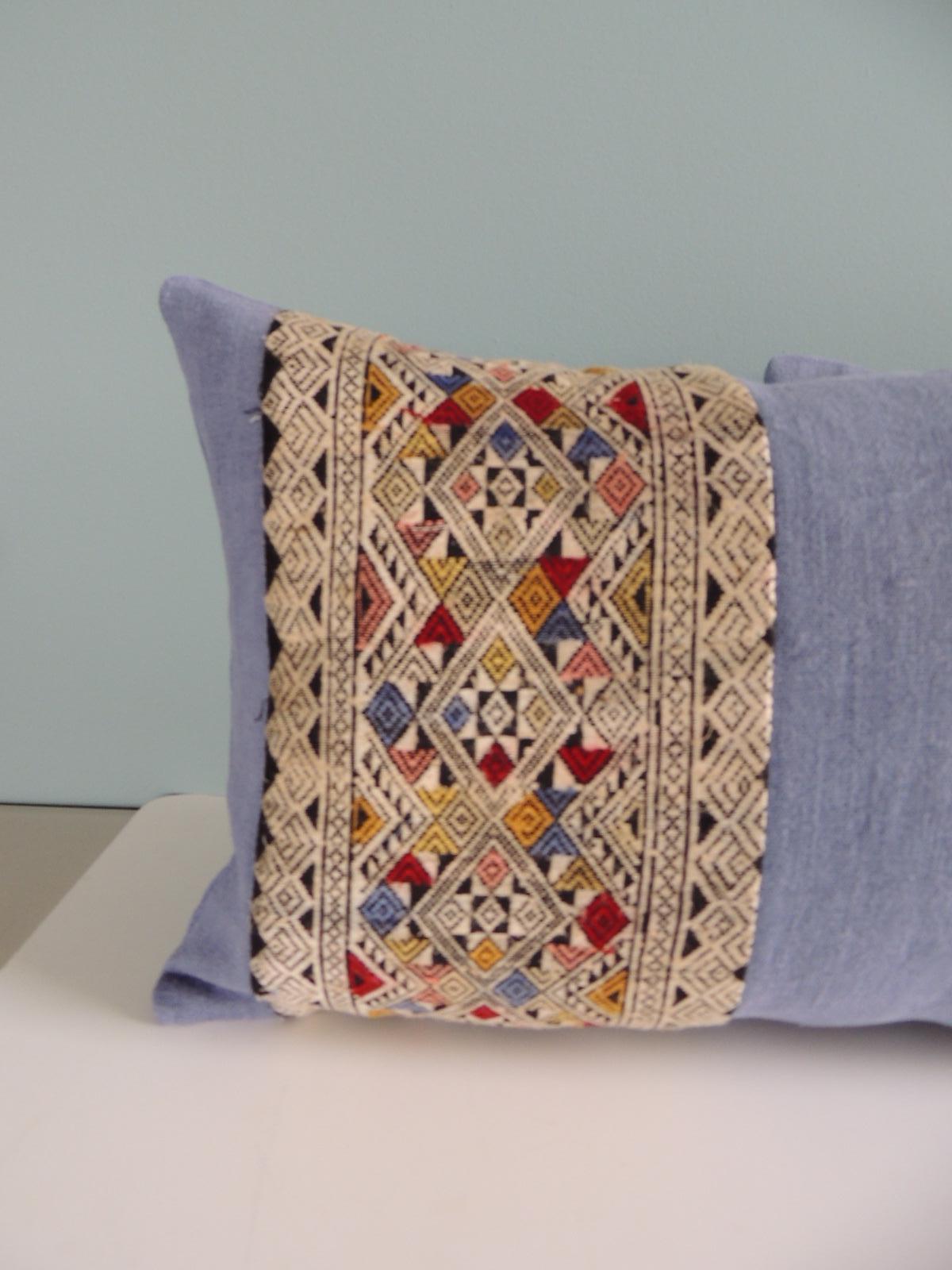 Moorish Pair of Vintage Lavender and White Asian Decorative Lumbar Pillows