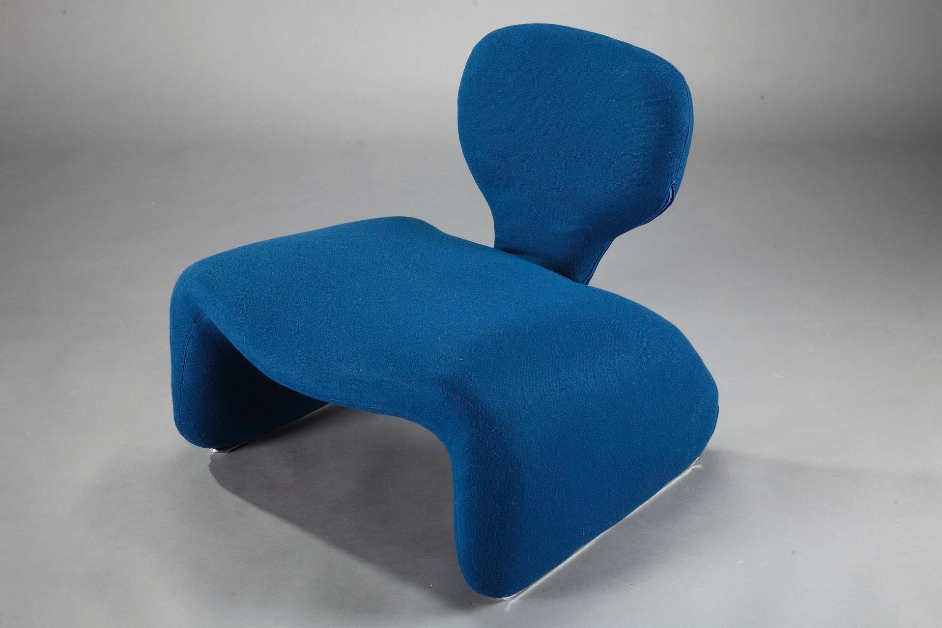 20th Century Pair of Vintage Blue Djinn Chairs by Olivier Mourgue for Airborne