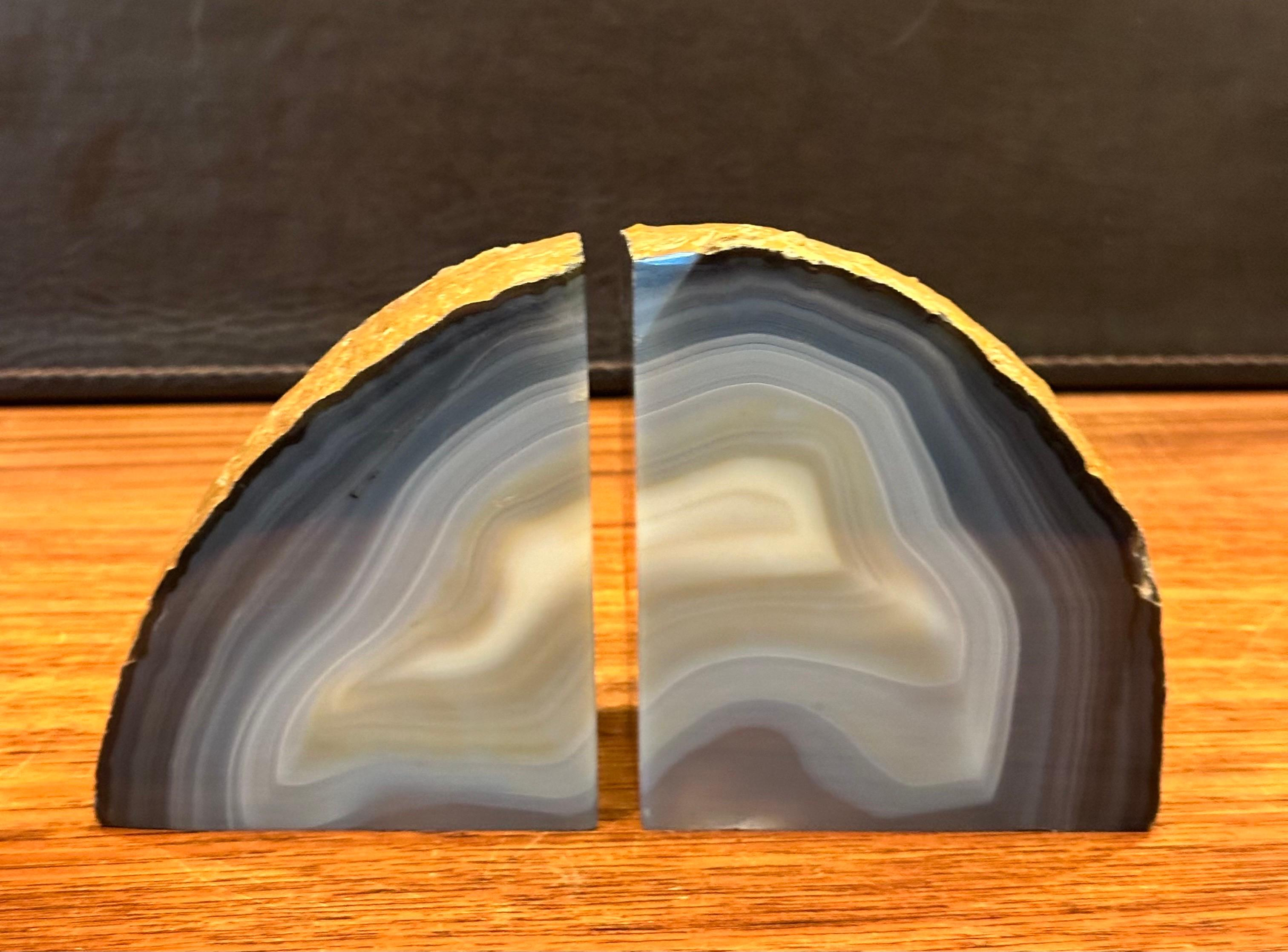 Pair of Vintage Blue Geode Bookends 5