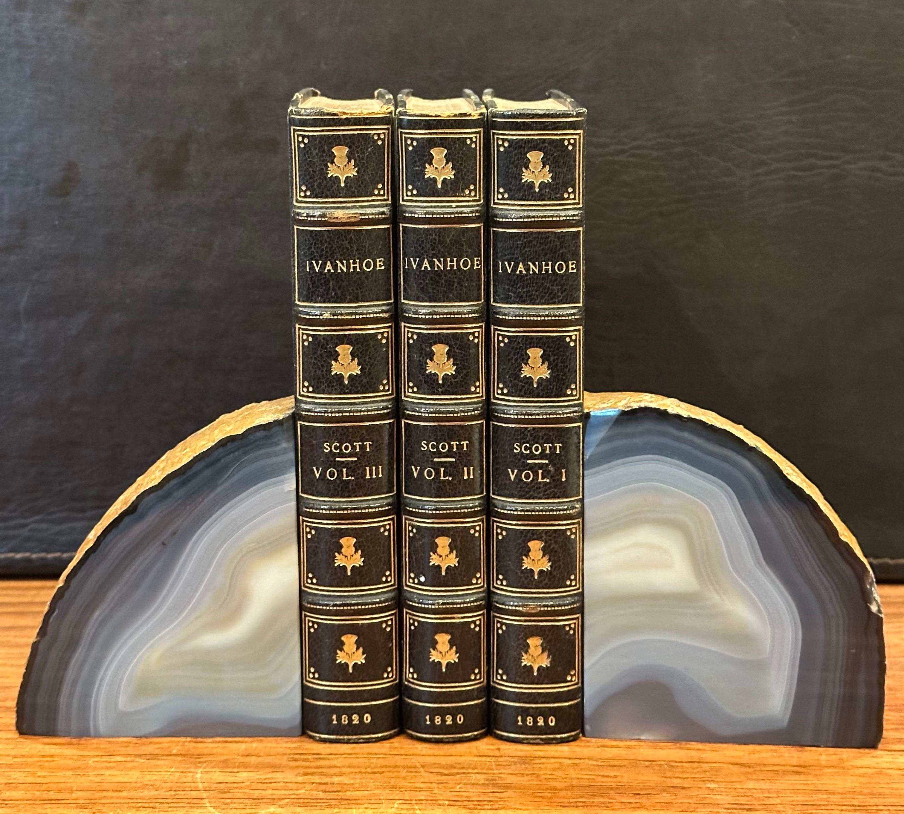 18th Century and Earlier Pair of Vintage Blue Geode Bookends