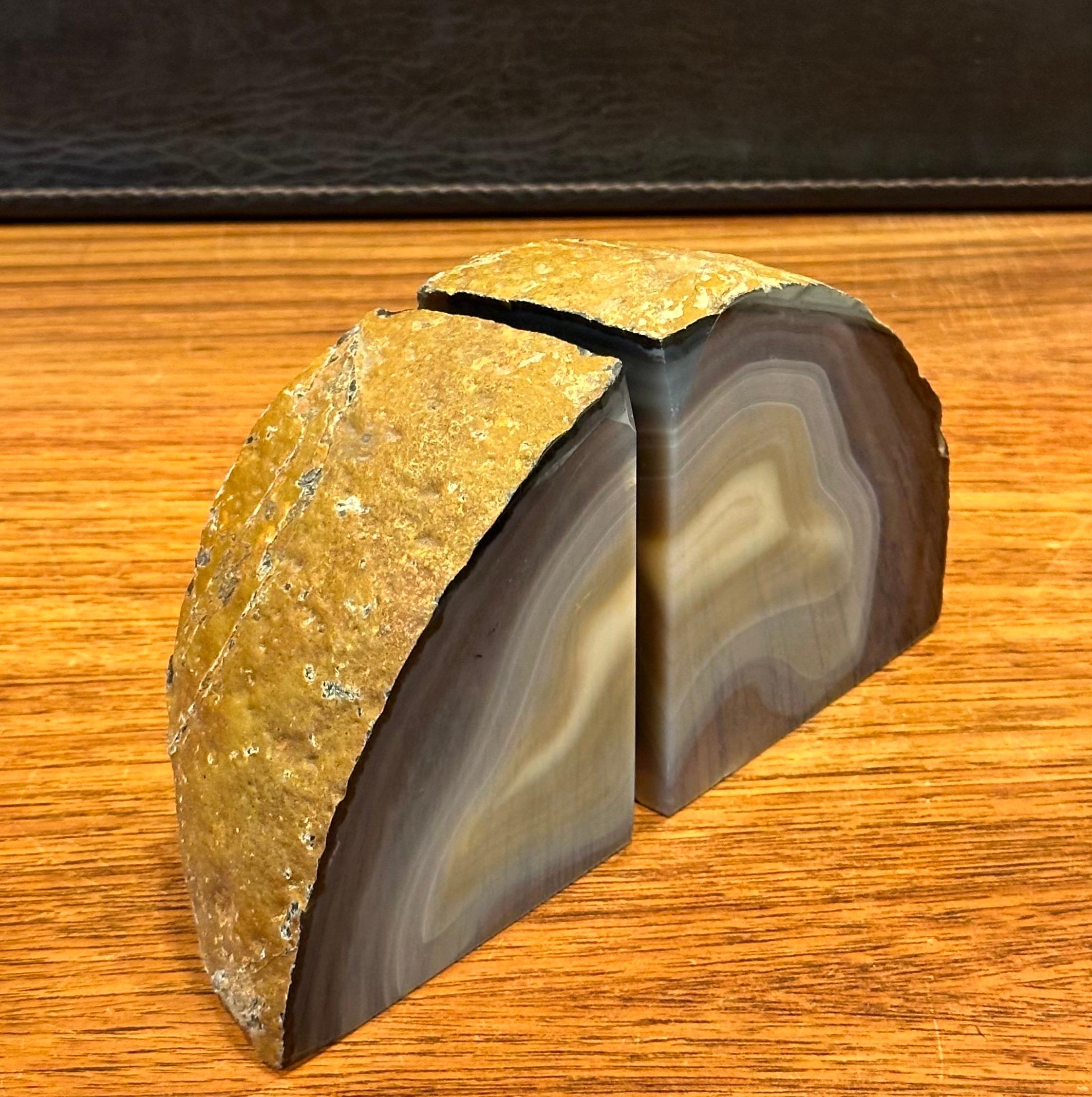 Pair of Vintage Blue Geode Bookends 2