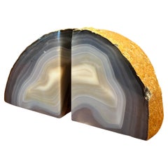 Pair of Vintage Blue Geode Bookends