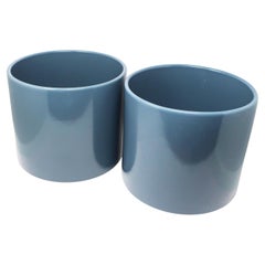 Paire de jardinières Gainey bleu-gris vintage