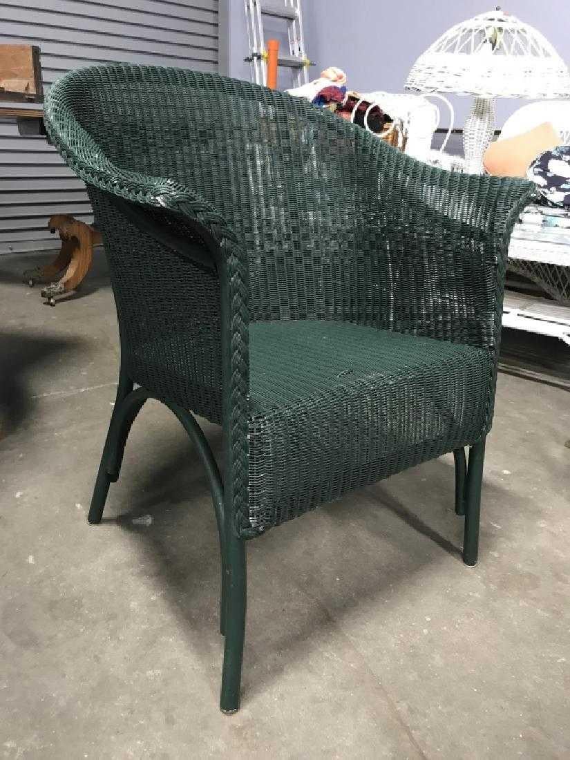 green wicker chair