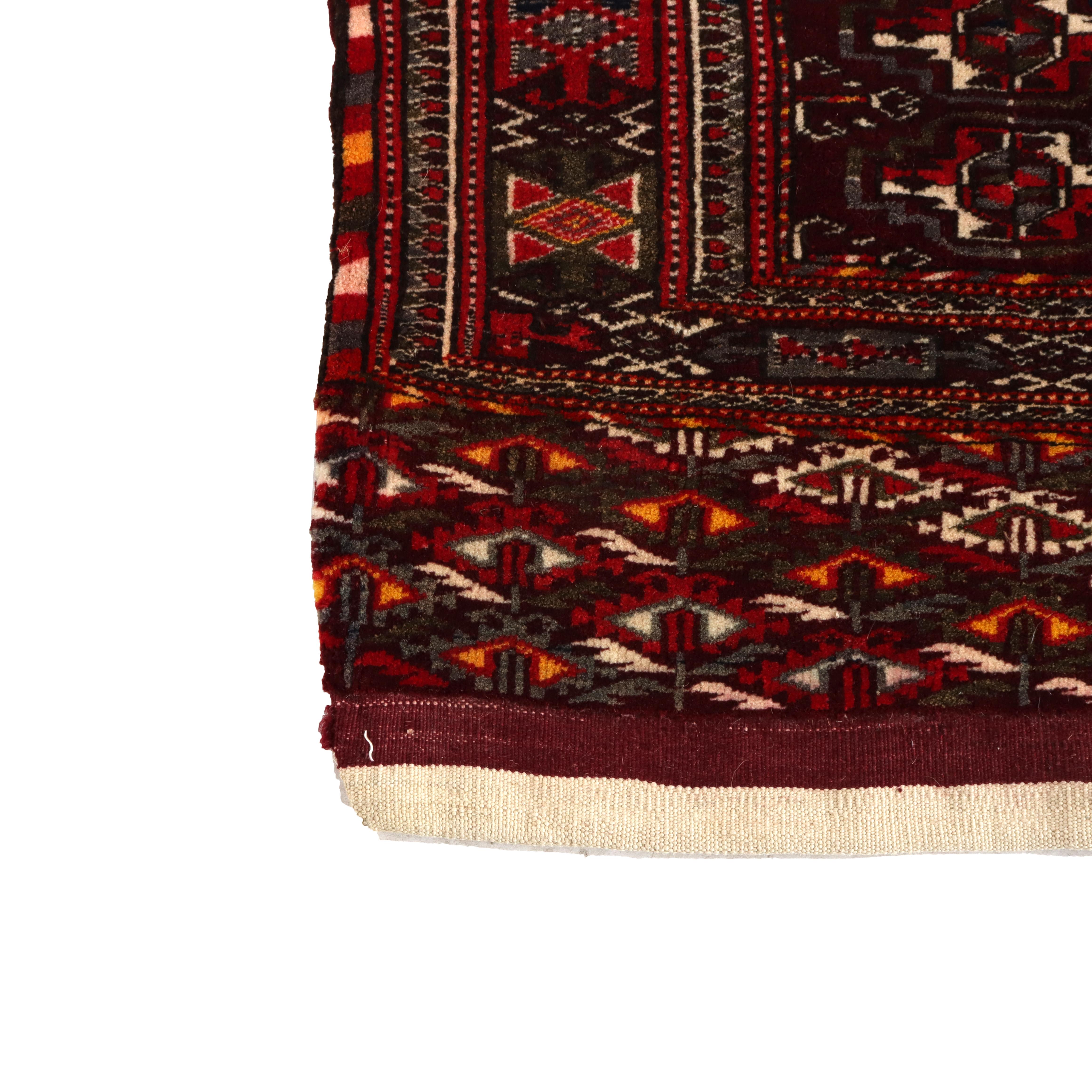 Lana Coppia di tappeti vintage Bokhara Yamut Cuval Large Bag Face C1950 in vendita