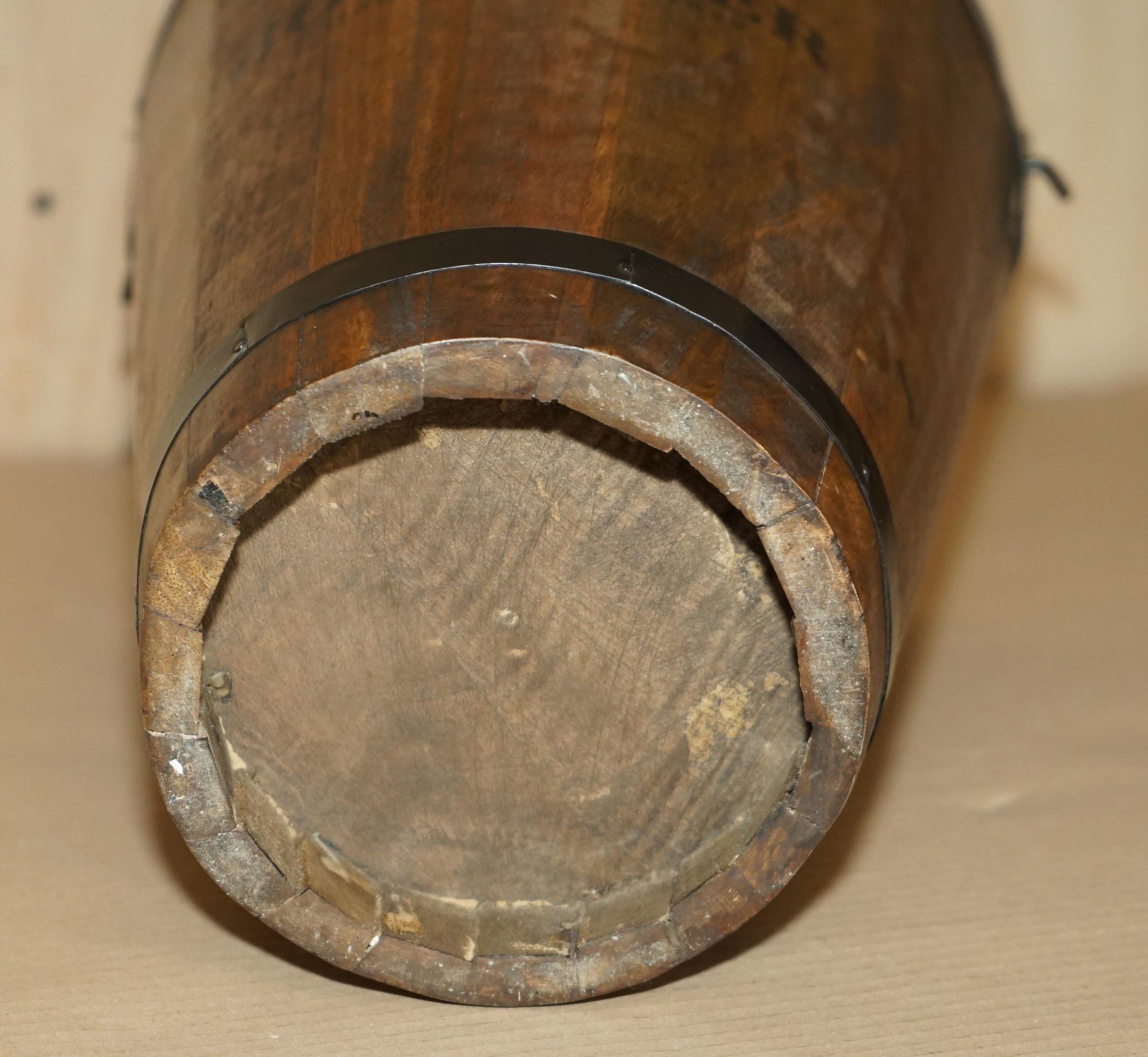 PAIR OF VINTAGE BOLLINGER CHAMPAGNE LOG BIN WOOD COAL PLATE OR PEAT BUCKETs For Sale 8