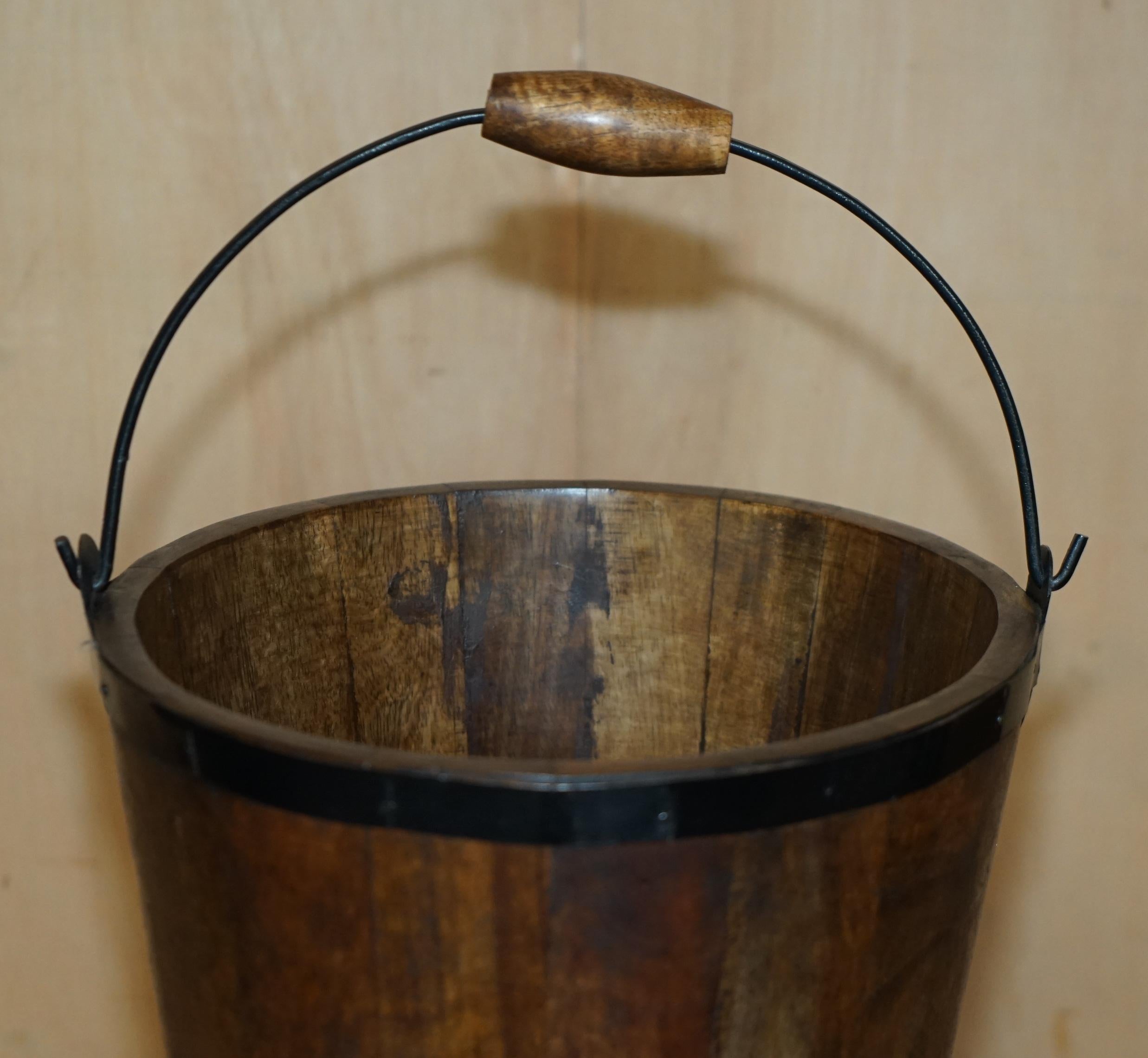 20th Century PAIR OF VINTAGE BOLLINGER CHAMPAGNE LOG BIN WOOD COAL PLATE OR PEAT BUCKETs For Sale