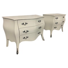 Pair of Vintage Bombe Commodes