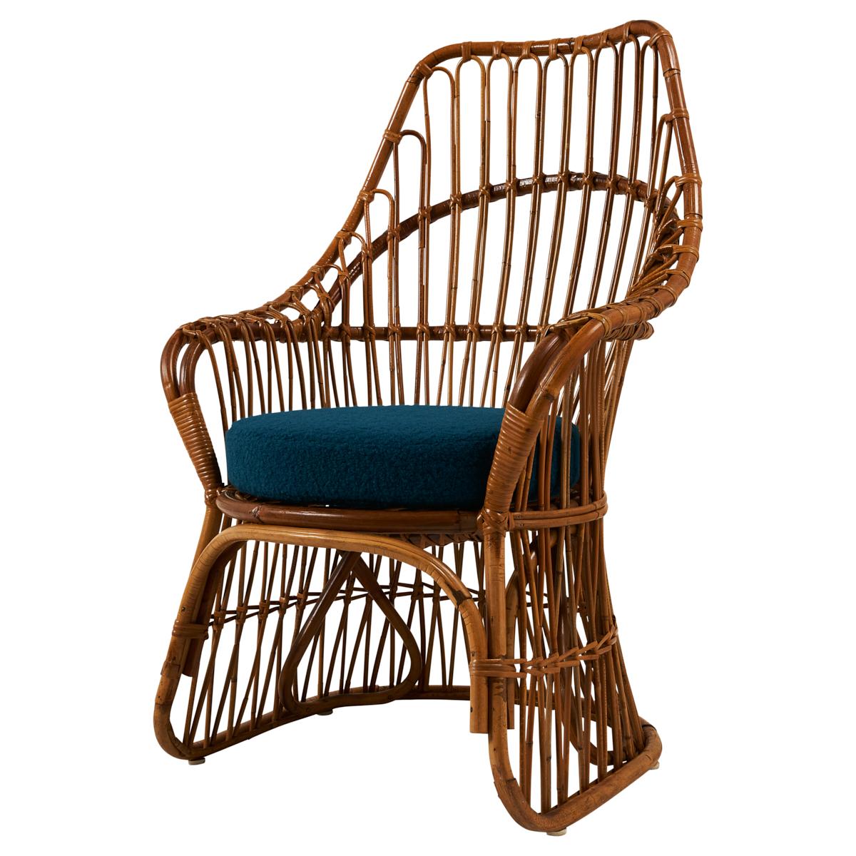 Pair of Vintage Bonacina Rattan Chairs For Sale at 1stDibs