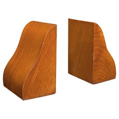 Pair of Vintage Bookends, English, Oak, Decorative Book Rest, Mid-20th Century