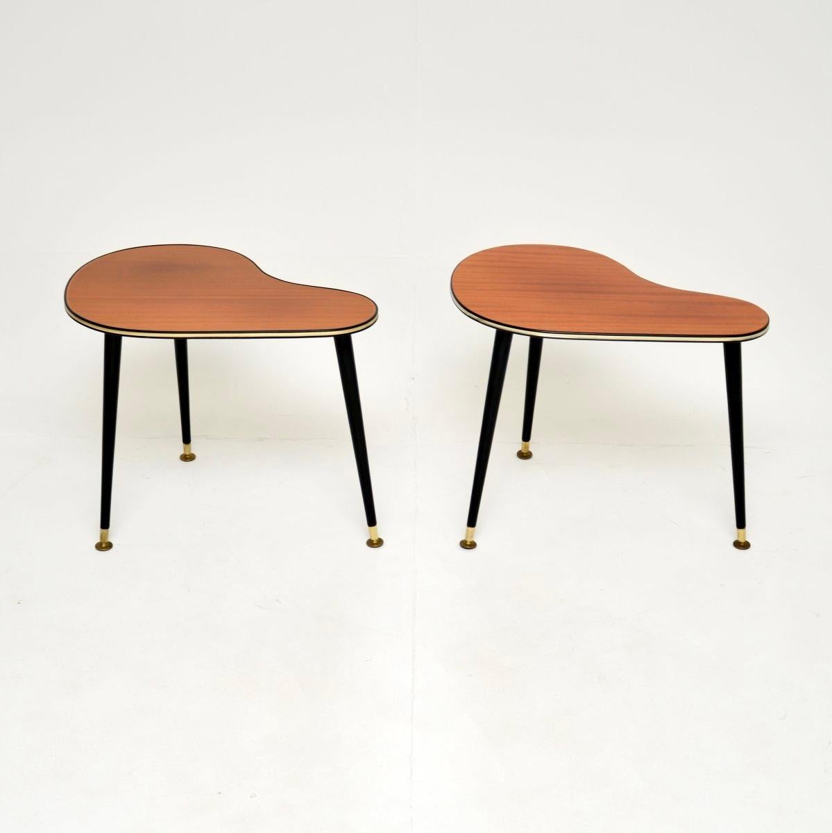 Mid-Century Modern Pair of Vintage Boomerang Side Tables