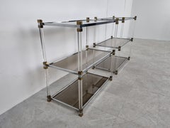 Pair of Vintage Brass and Lucite Etageres, 1970s