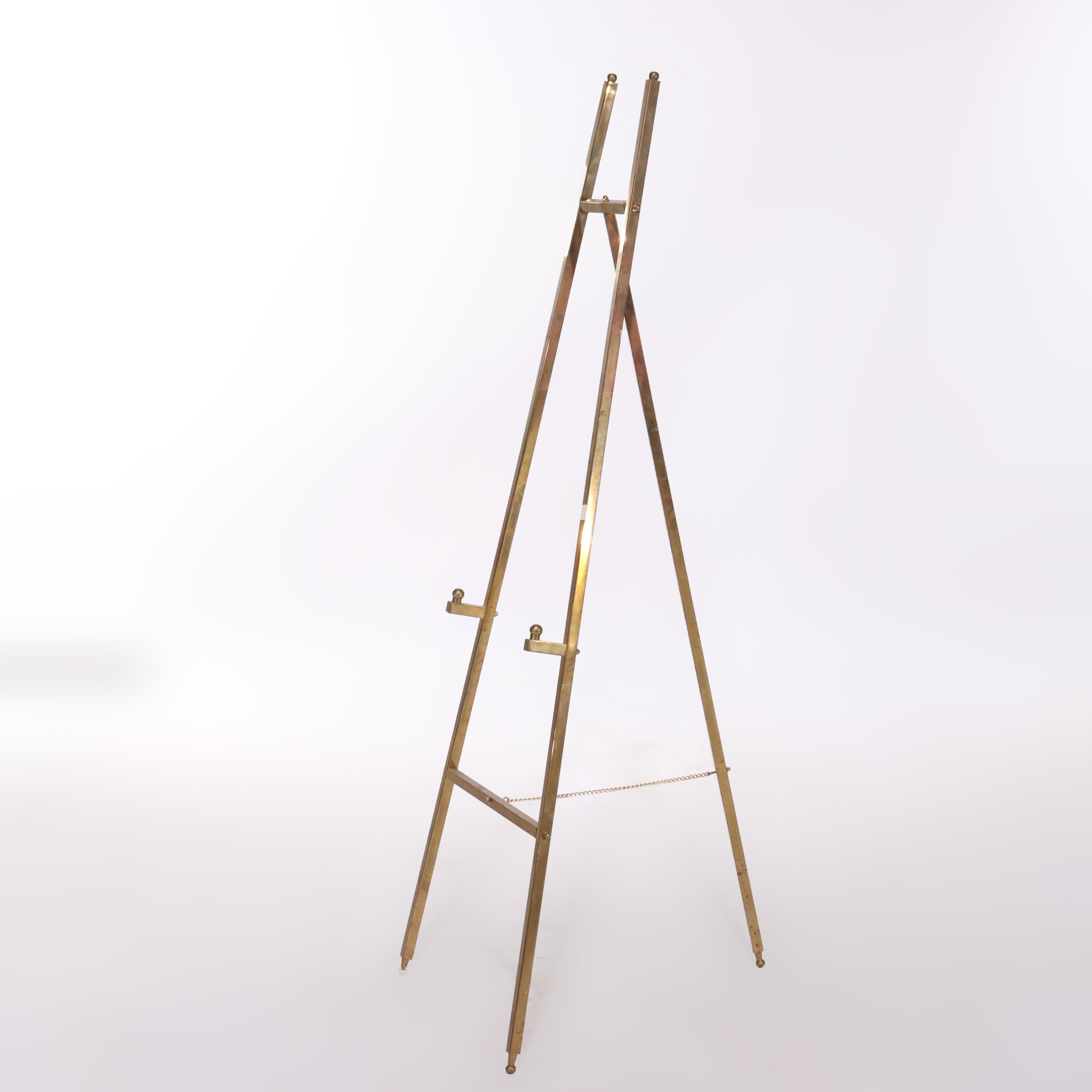 Paar Vintage Messing Kunst Display Easels 20thC im Zustand „Gut“ im Angebot in Big Flats, NY