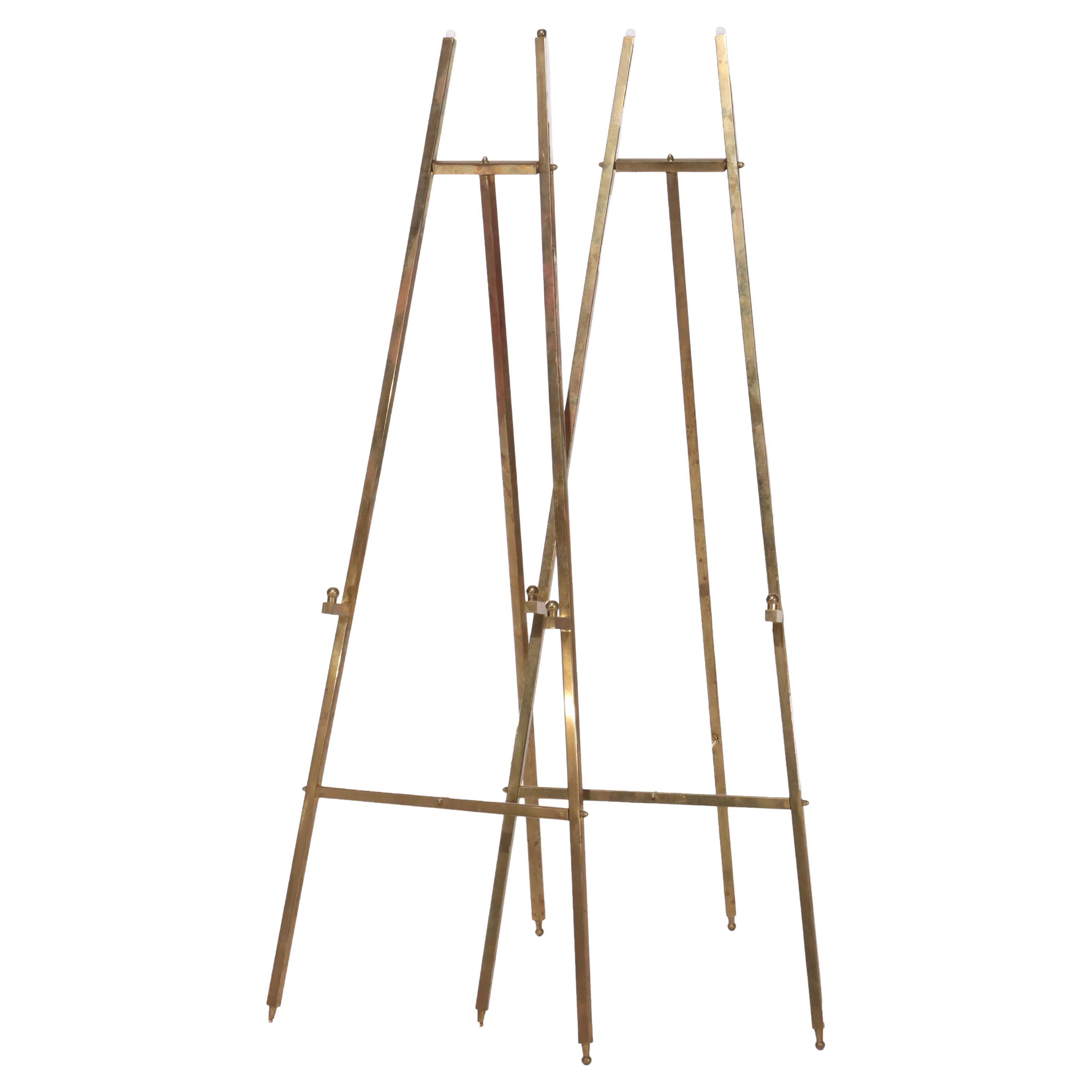 Paar Vintage Messing Kunst Display Easels 20thC
