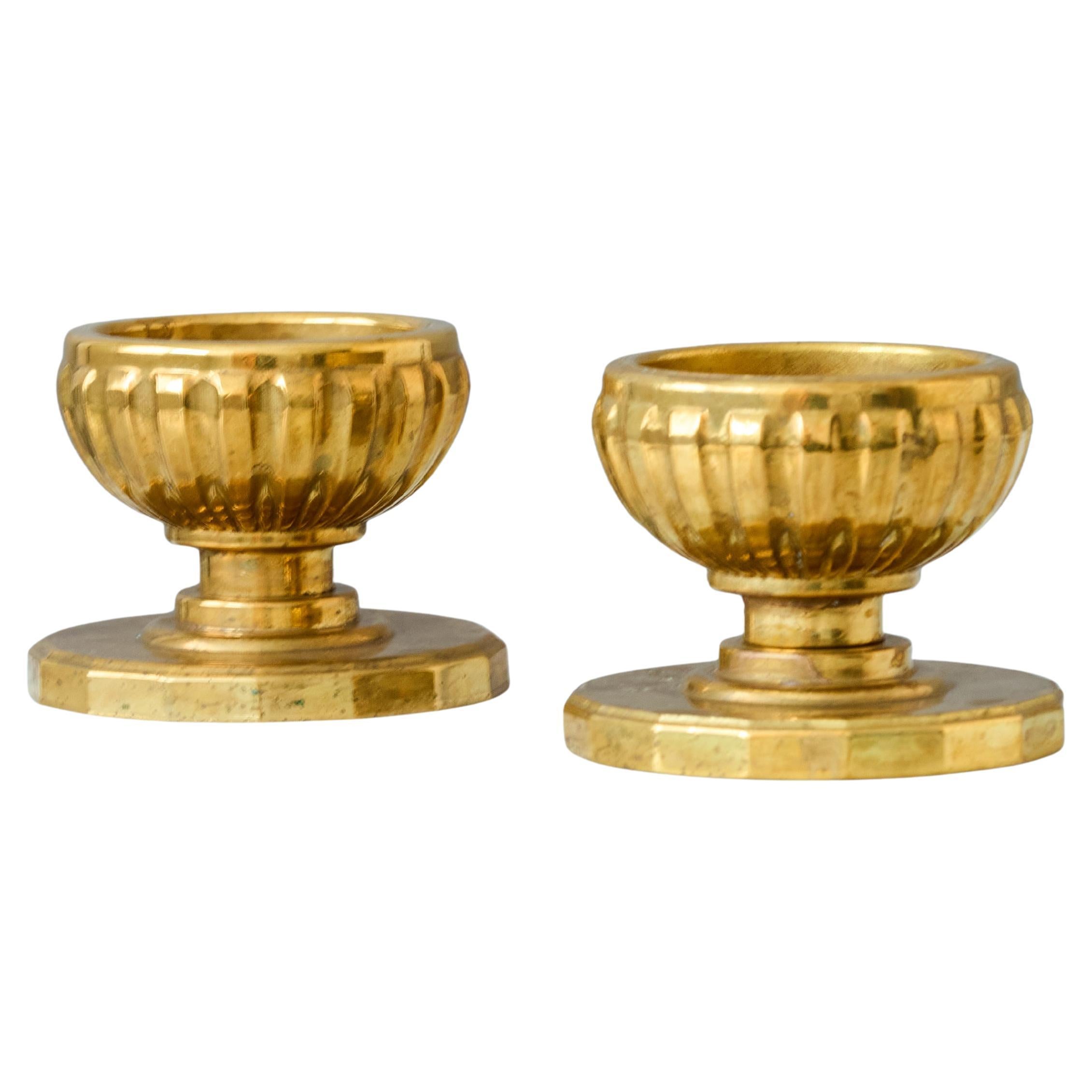 Pair of Vintage Brass Candlesticks by Skultuna. Sweden, 1940s.