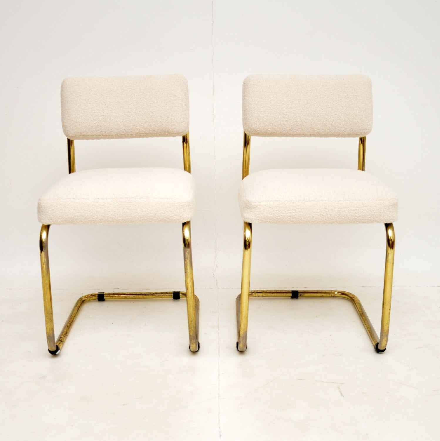 brass cantilever chair
