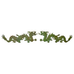 Pair of Vintage Brass Chinese Dragon  Wall Hanging