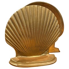 Pair of Vintage Brass Clam Shell Bookends