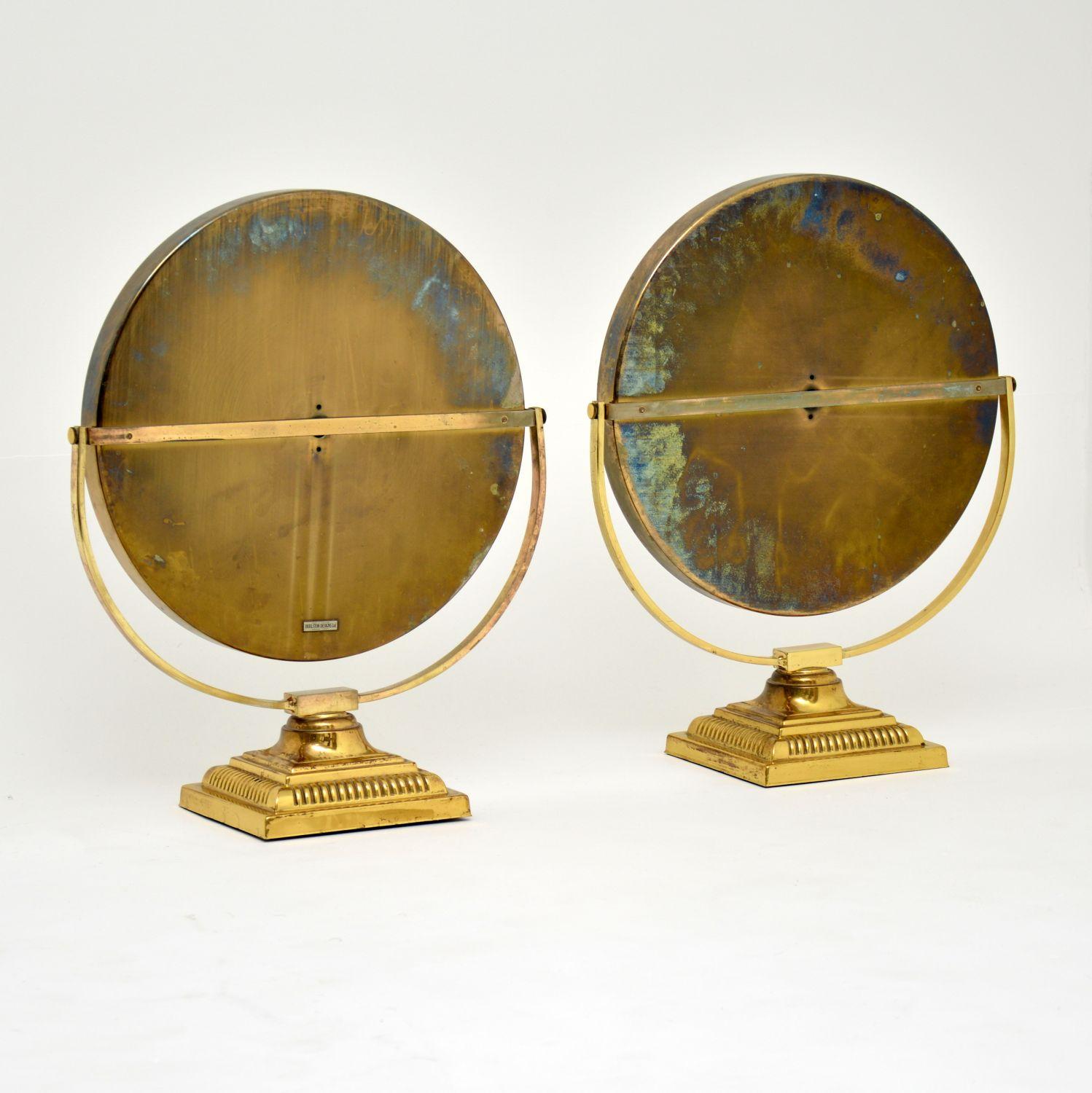 British Pair of Vintage Brass Durlston Design Vanity Mirrors