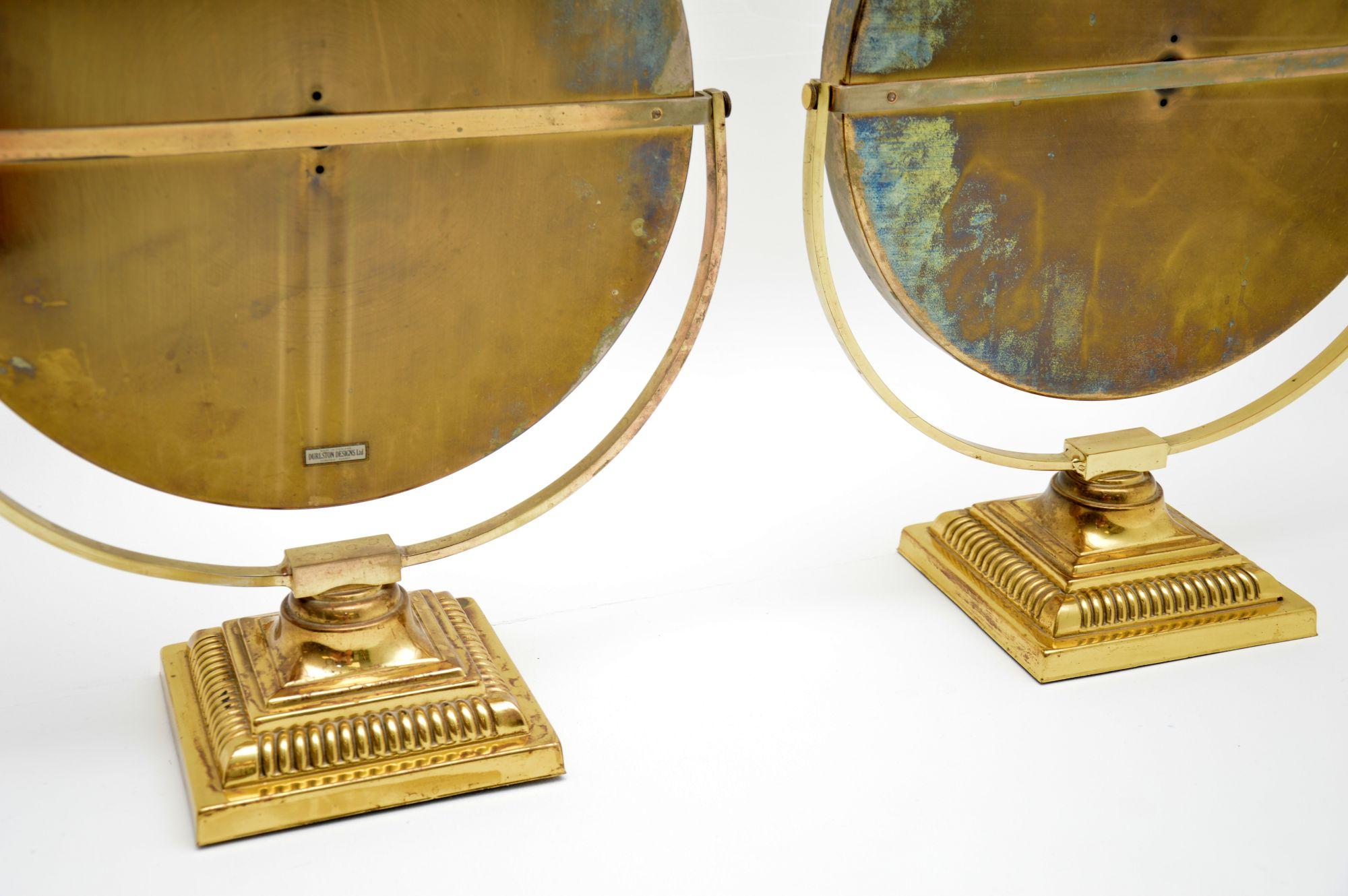 Pair of Vintage Brass Durlston Design Vanity Mirrors 2