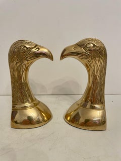 Pair of Vintage Brass Eagle Bookends