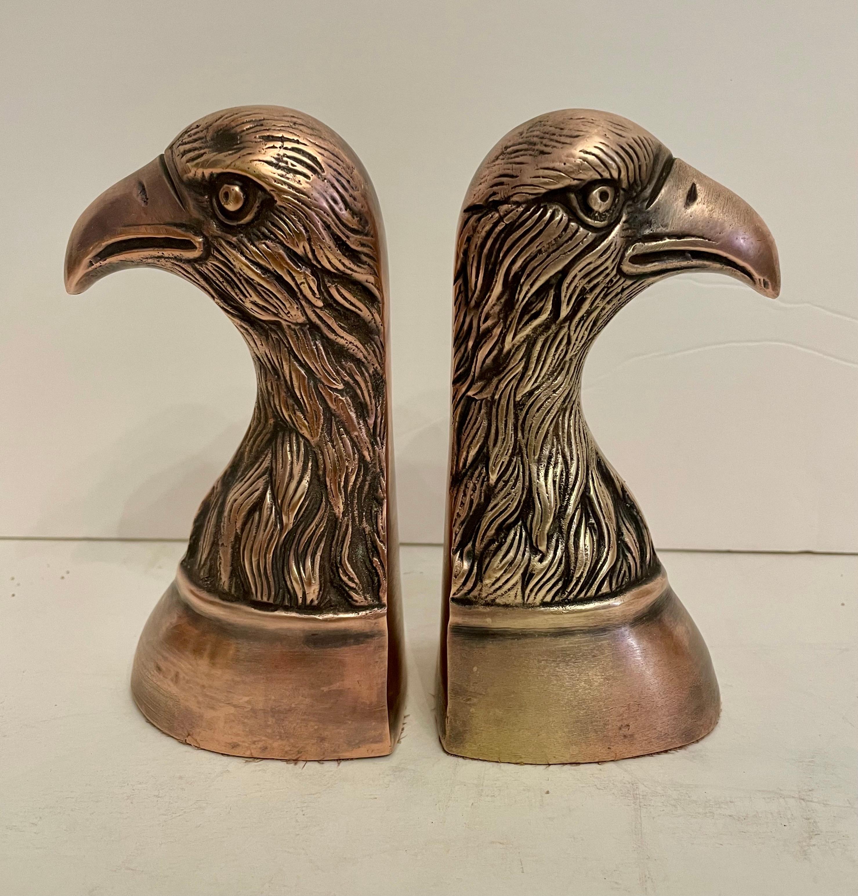 American Colonial Pair of Vintage Brass Eagle Bookends