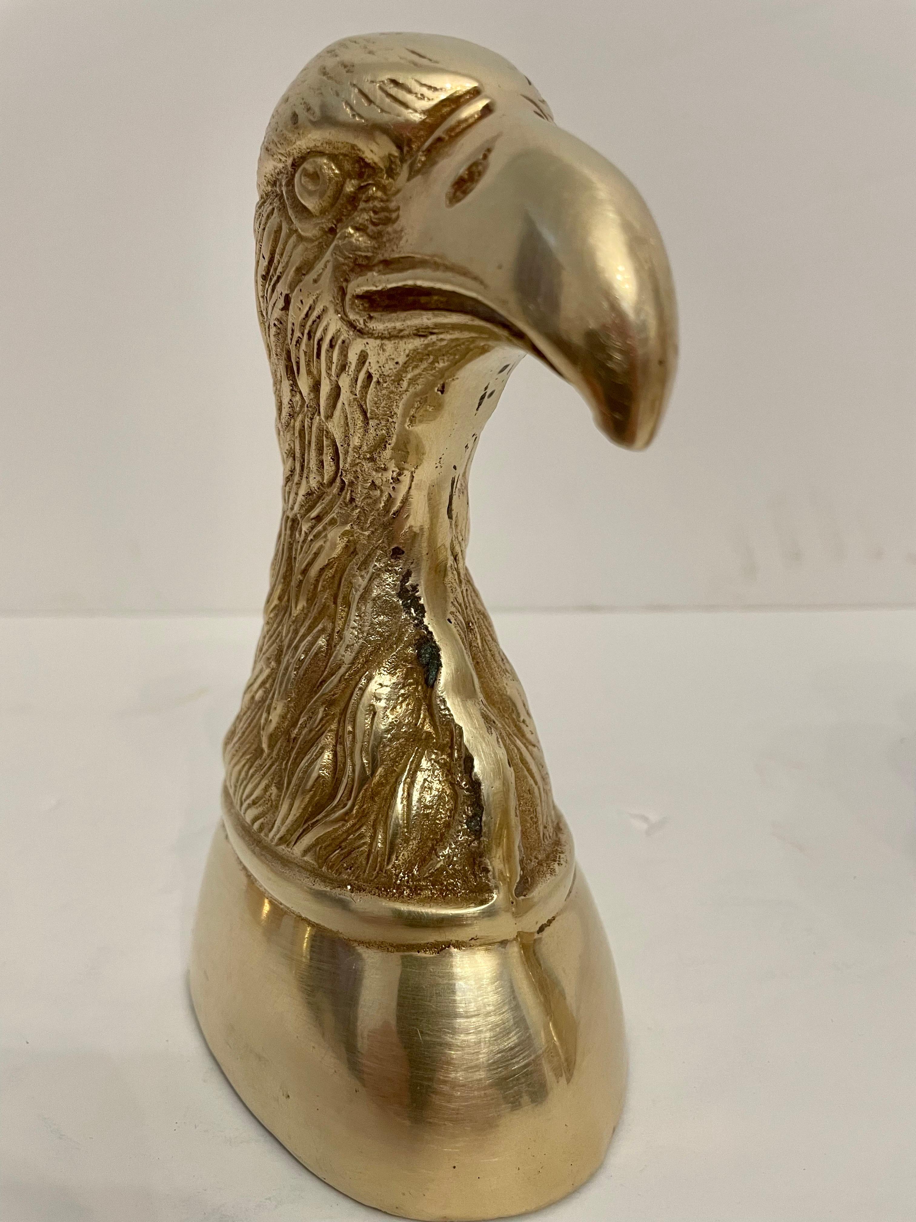 Pair of  Vintage Brass Eagle Bookends In Good Condition In New York, NY