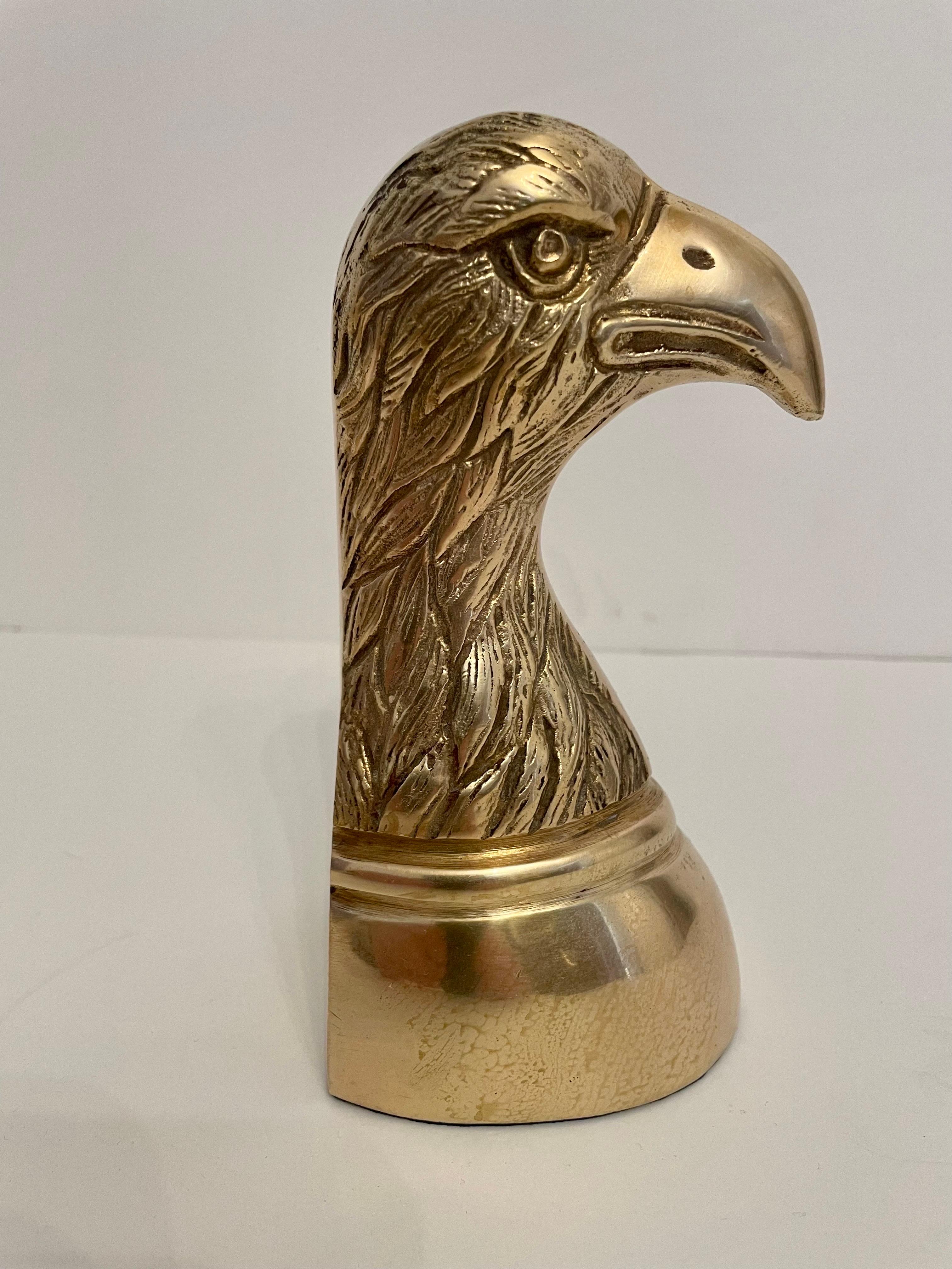 Korean Pair of Vintage Brass Eagle Bookends